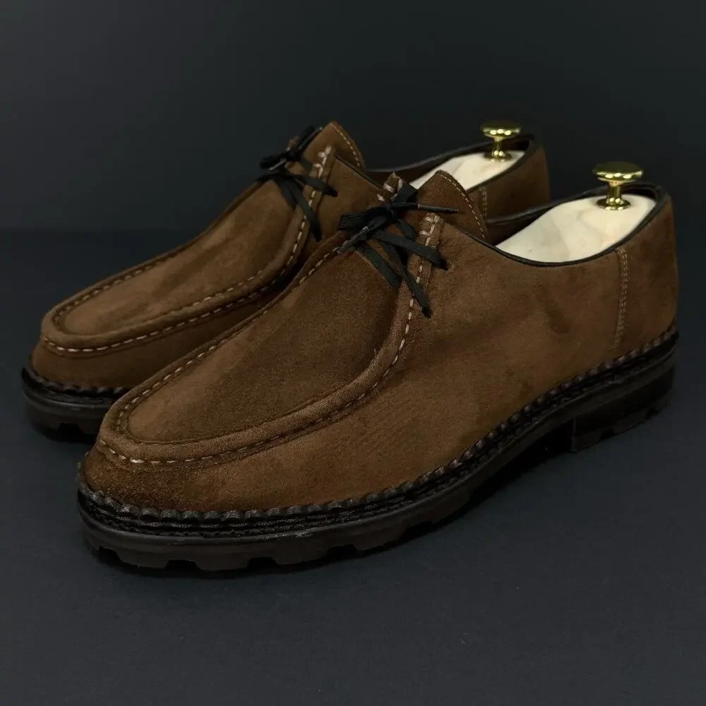Anthony Veer Wright Men’s 9.5 Brown Suede Moc Toe Lace Up Dress Shoes